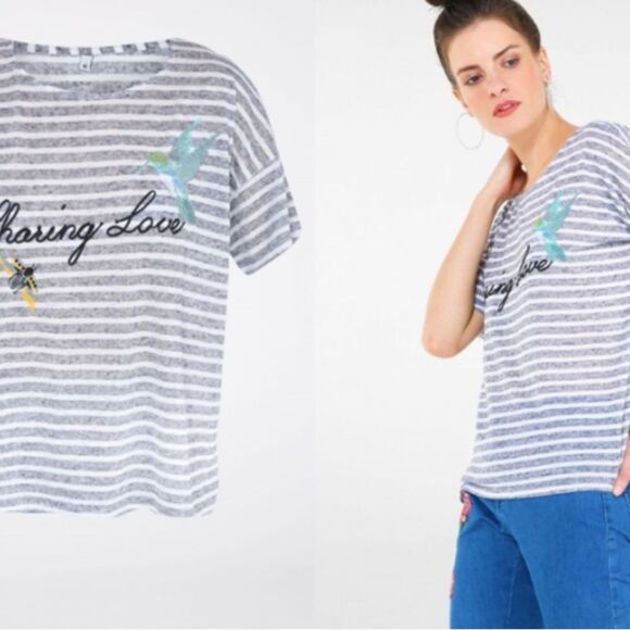 Camila Coelho Brazilian design “Sharing Love”shirt size large. - Picture 1 of 6